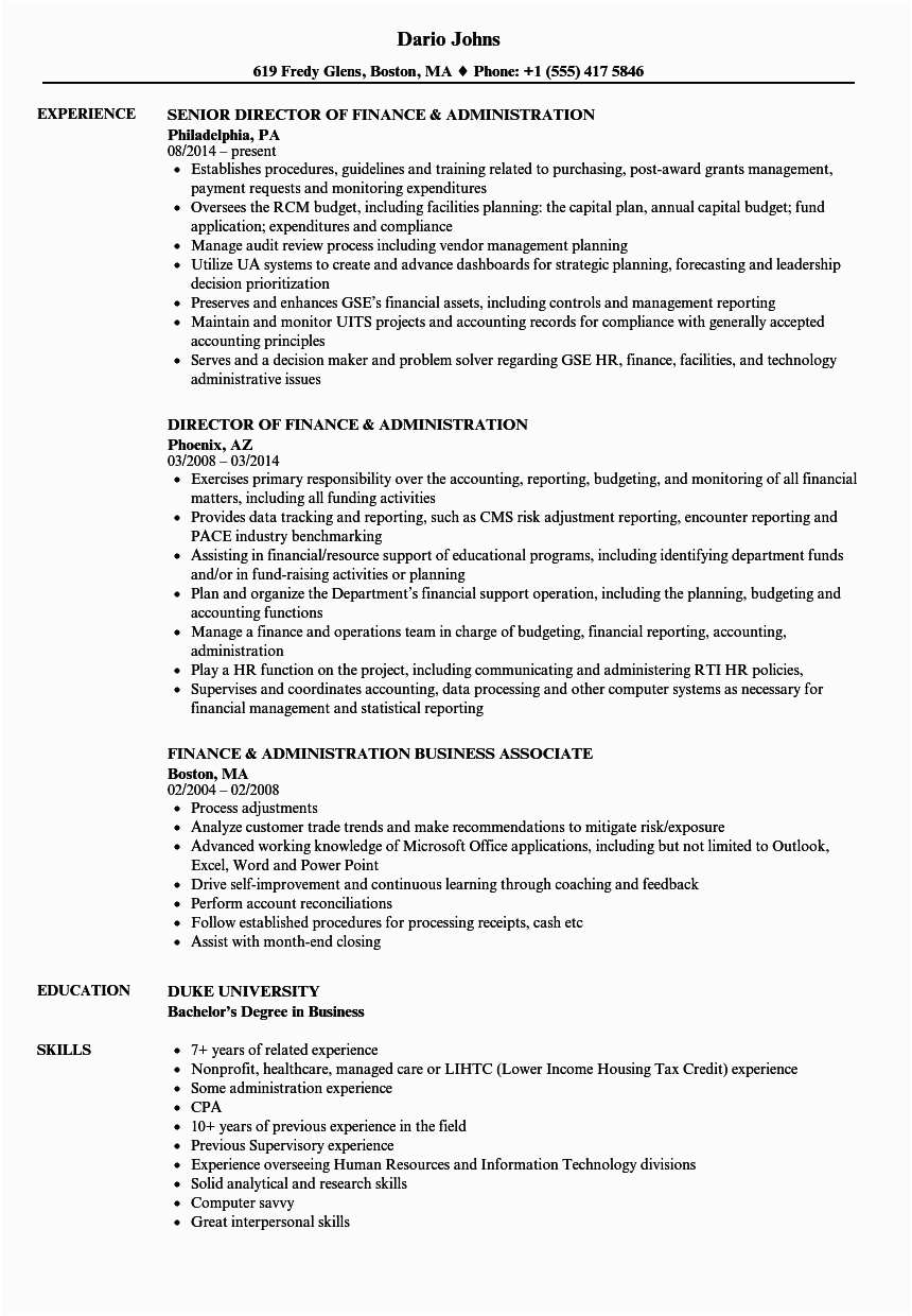 Bachelor Degree In Business Administration Resume Sample Jobs for Bachelors In Business Administration Finance