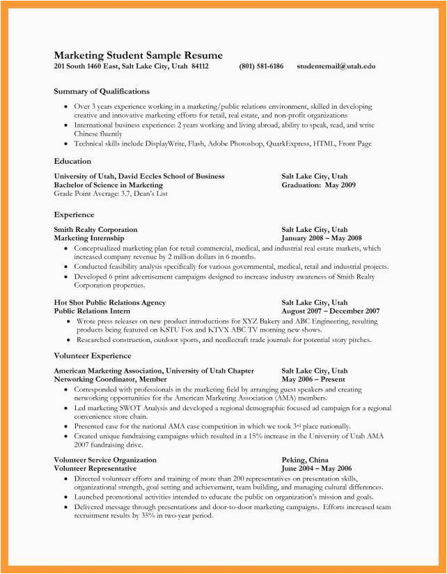 First Year College Student Resume Samples 12 13 First Year College Student Resume
