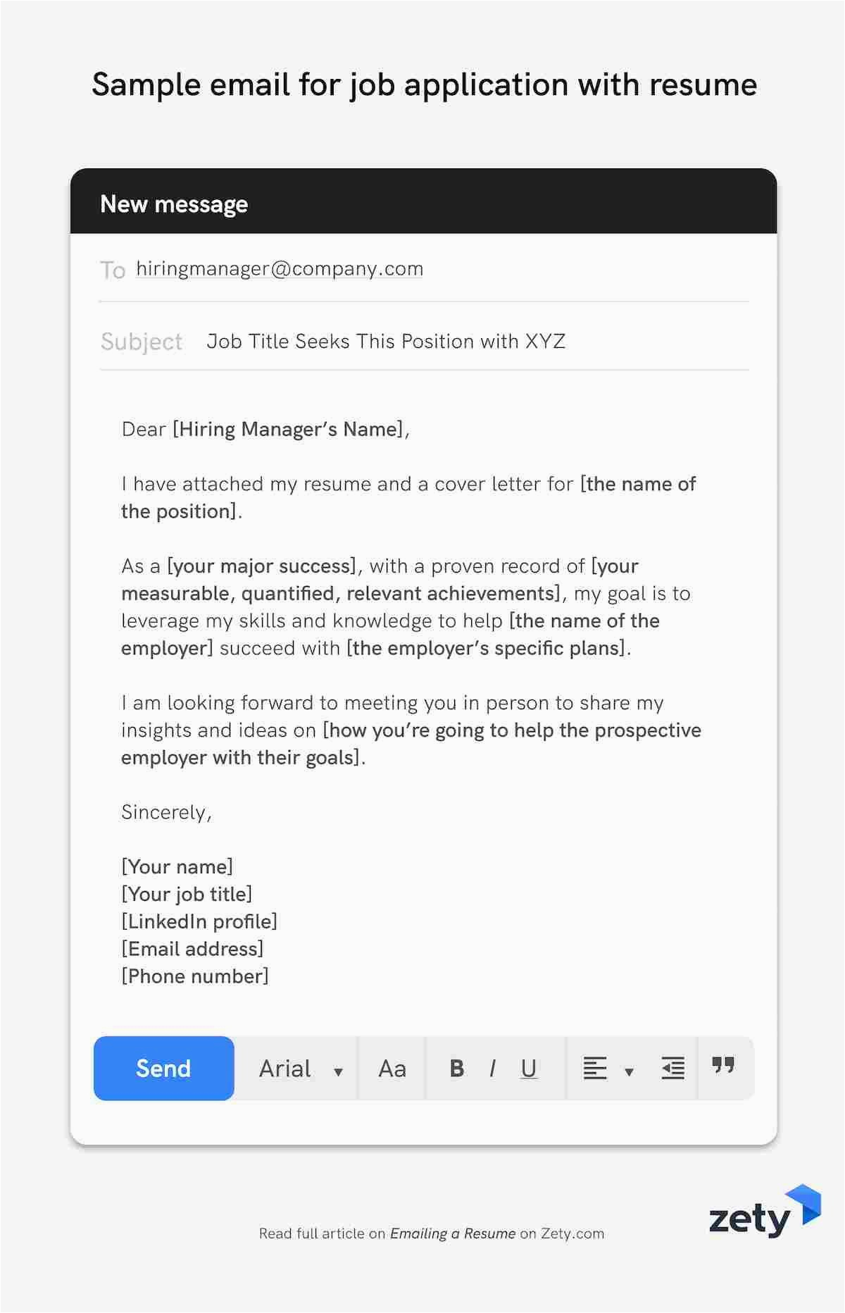 Sample Email Template for Sending Resume Emailing A Resume 12 Job Application Email Samples