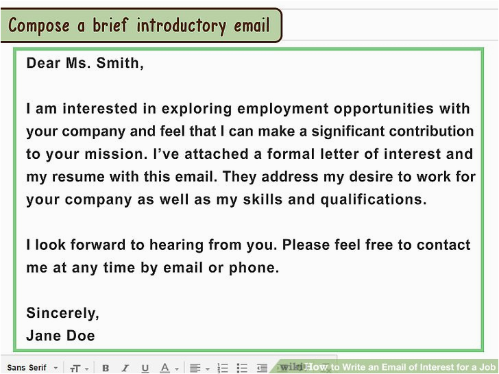 Sample Email to Potential Employer with Resume Emailing A Resume to A Potential Employer