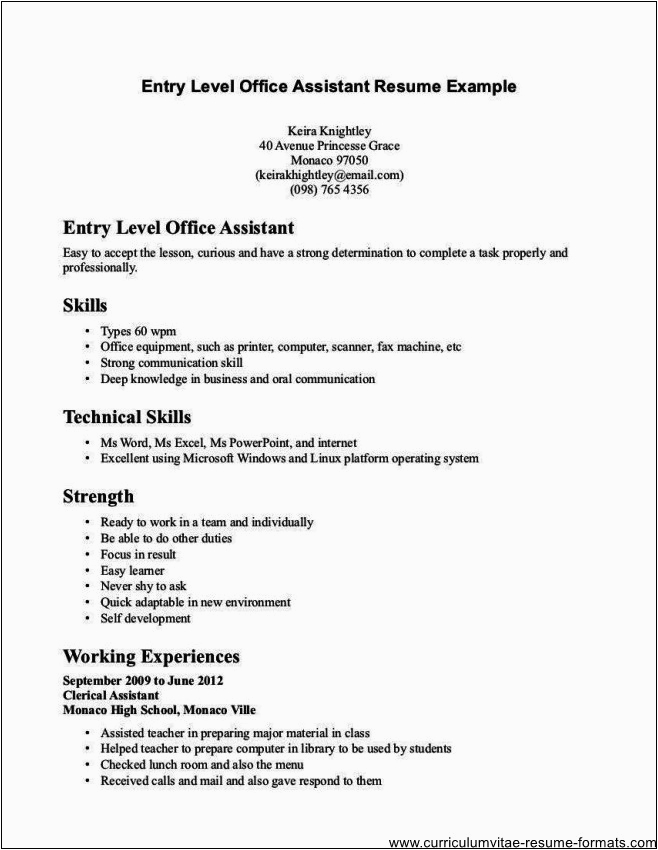 Sample Resume for Accounting Clerk with No Experience Fice Clerk Resume No Experience