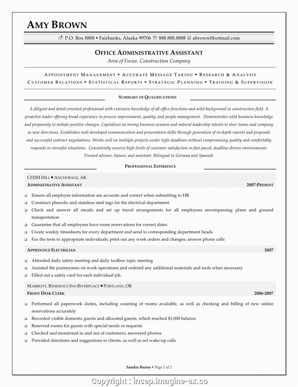Sample Resume for Administrative assistant Office Manager Creative Fice Administrative assistant Resume Sample
