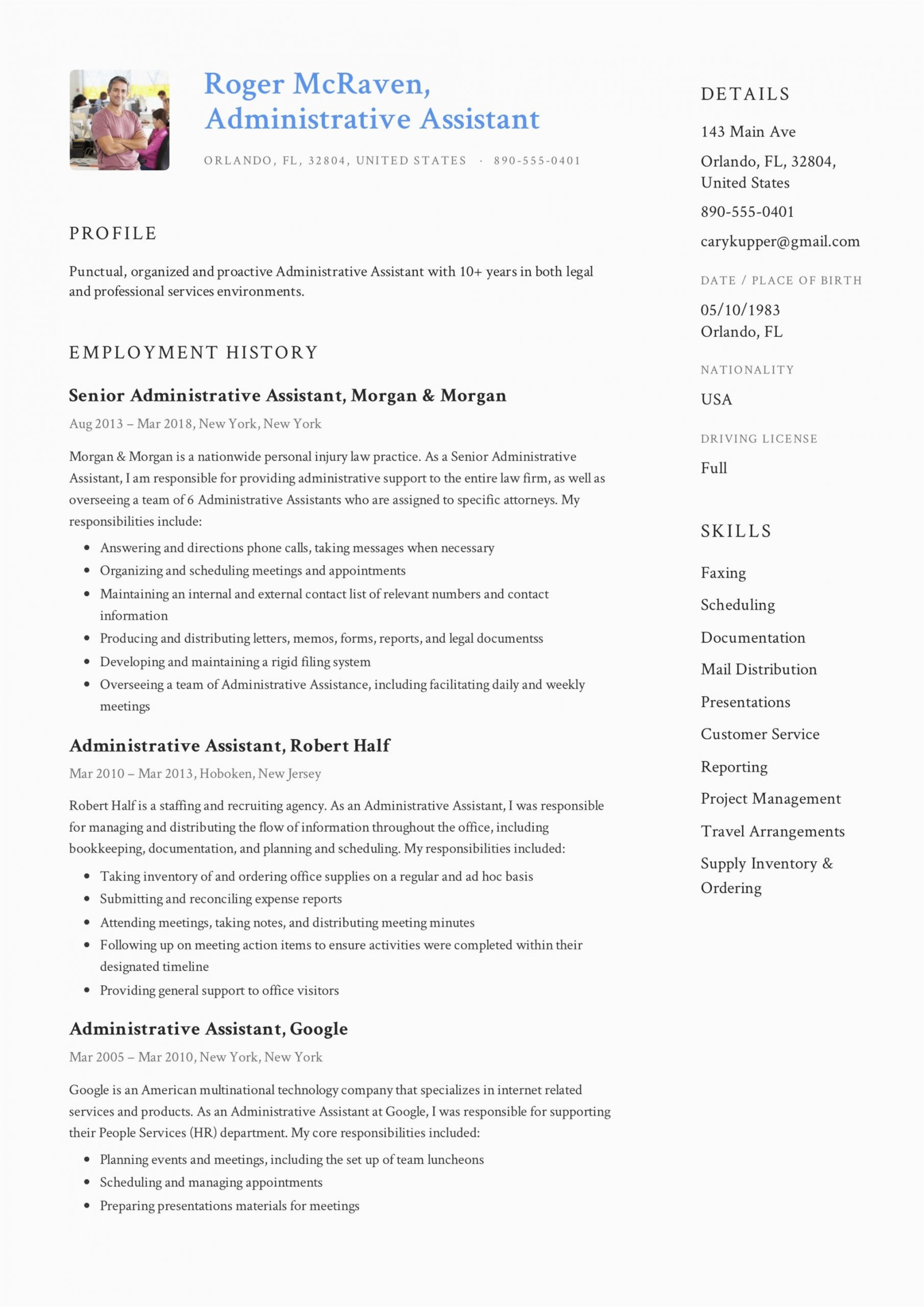 Sample Resume for Administrative assistant Pdf Full Guide Administrative assistant Resume [ 12 Samples