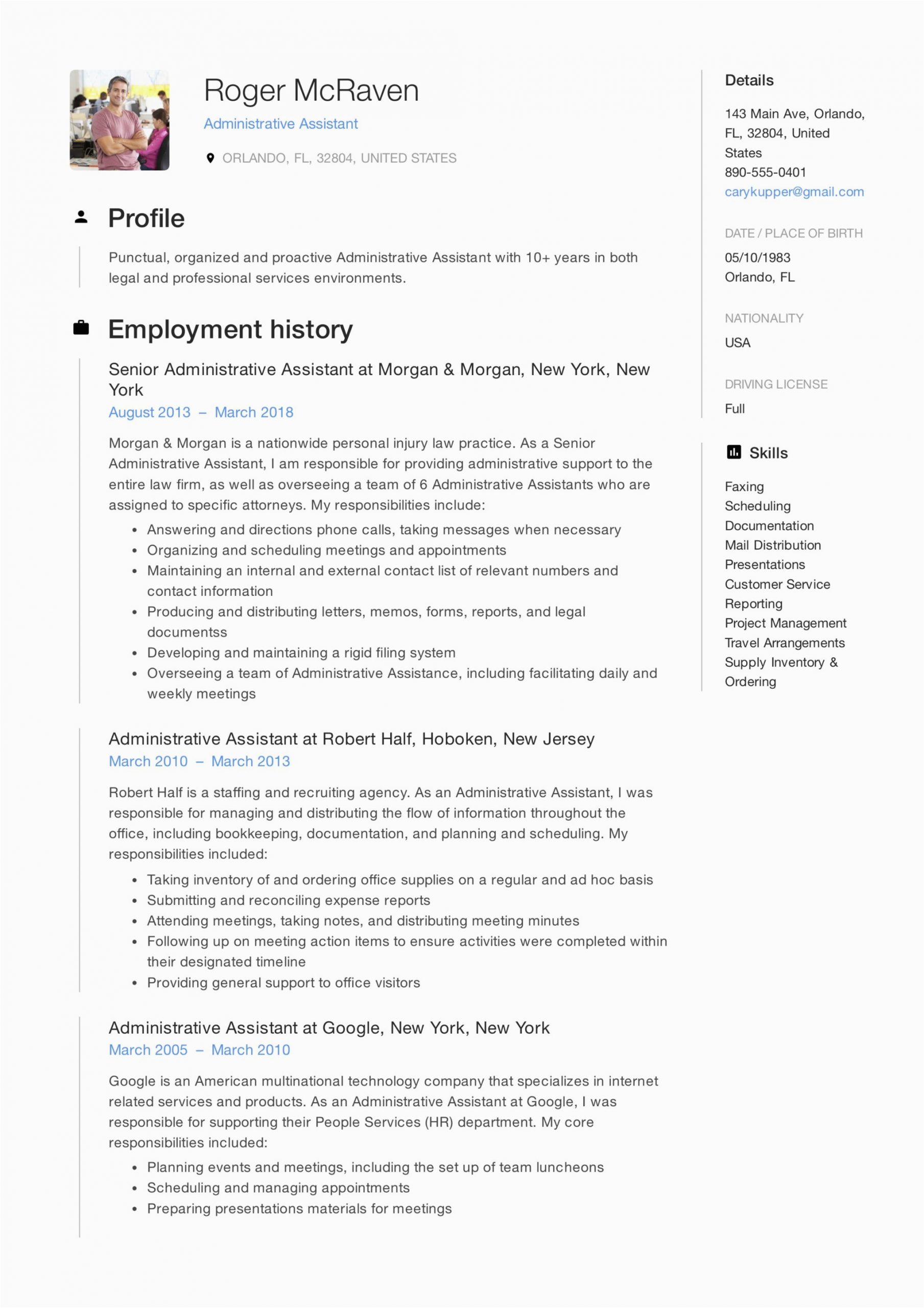 Sample Resume for Administrative assistant Pdf Full Guide Administrative assistant Resume [ 12 Samples