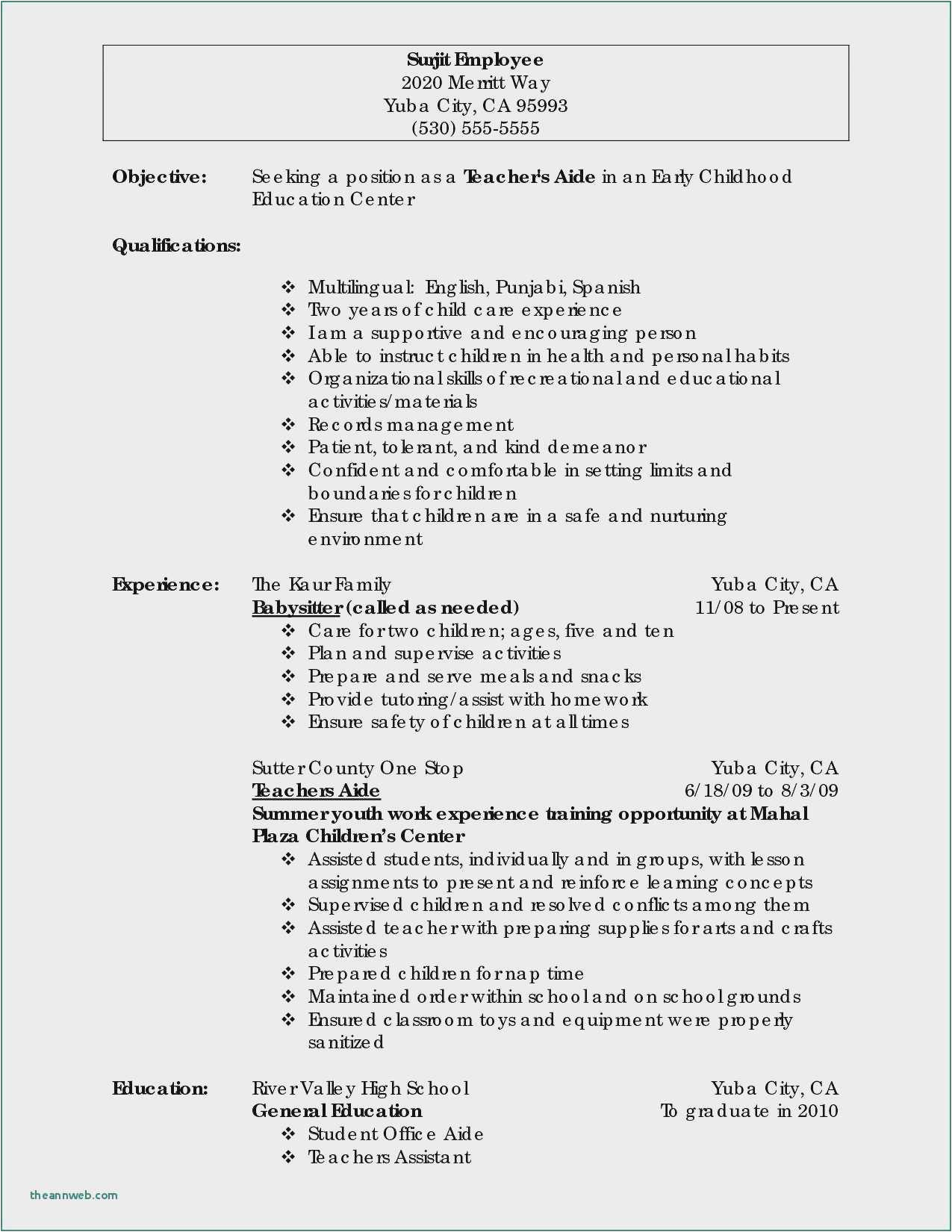 Sample Resume for Aged Care Worker with No Experience Free 54 Resume with No Work Experience College Student