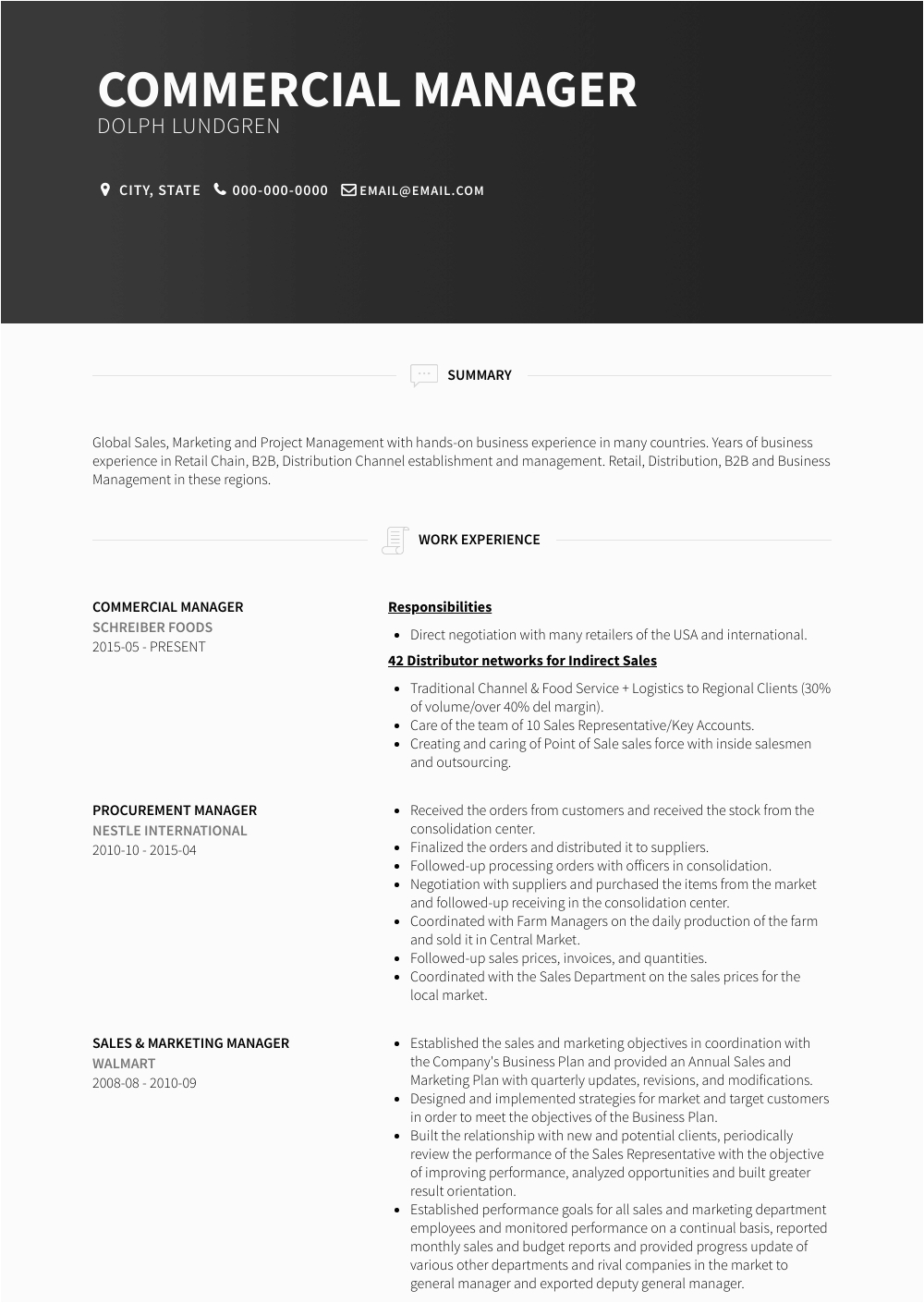 Sample Resume for Commercial Manager In India Mercial Manager Resume Samples and Templates