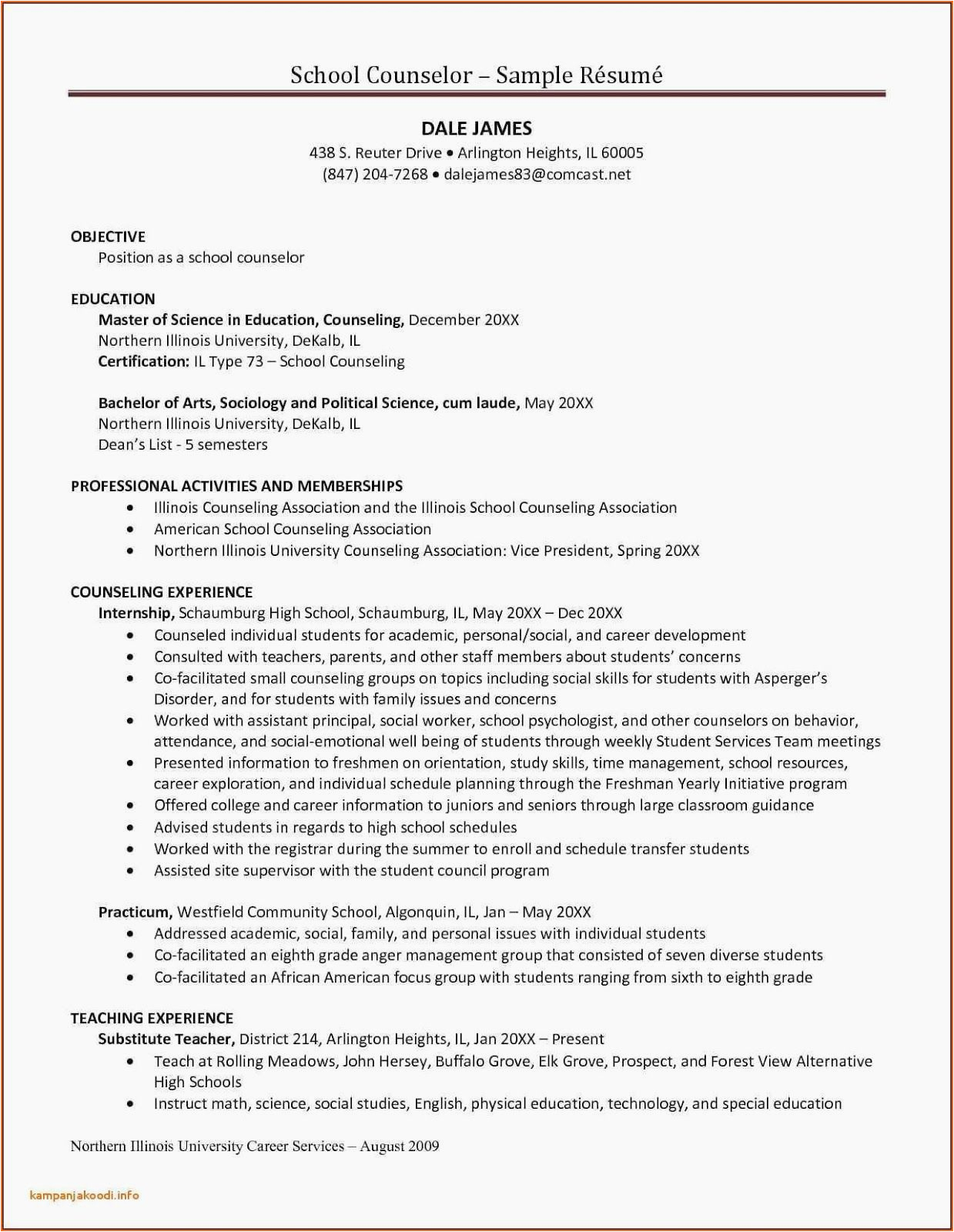Sample Resume for Counseling Practicum Students Sample Resume for Counseling Internship Best Resume Examples