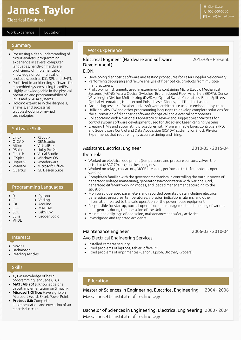 Sample Resume for Electrical Engineering Student Electrical Engineer Resume Samples and Templates