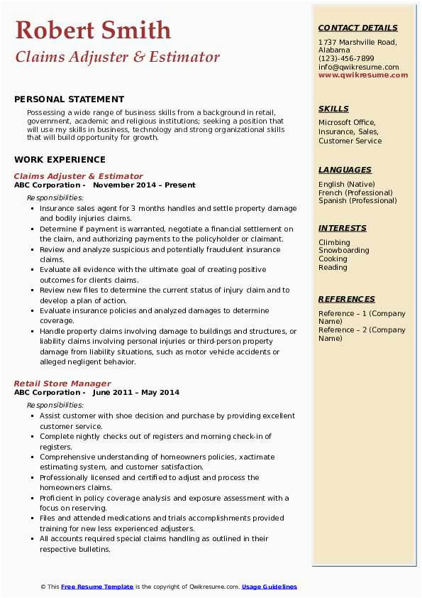 Sample Resume for Entry Level Claims Adjuster Entry Level Insurance Claims Adjuster Resume Sample