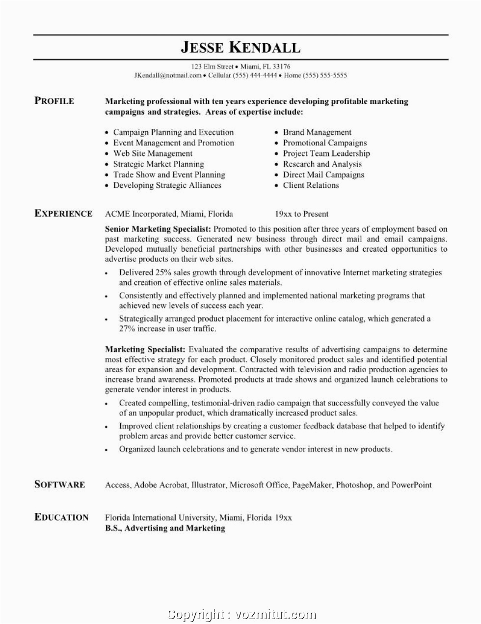 Sample Resume for Experienced Sales and Marketing Professional Best Sample Resume for Experienced Marketing Professional