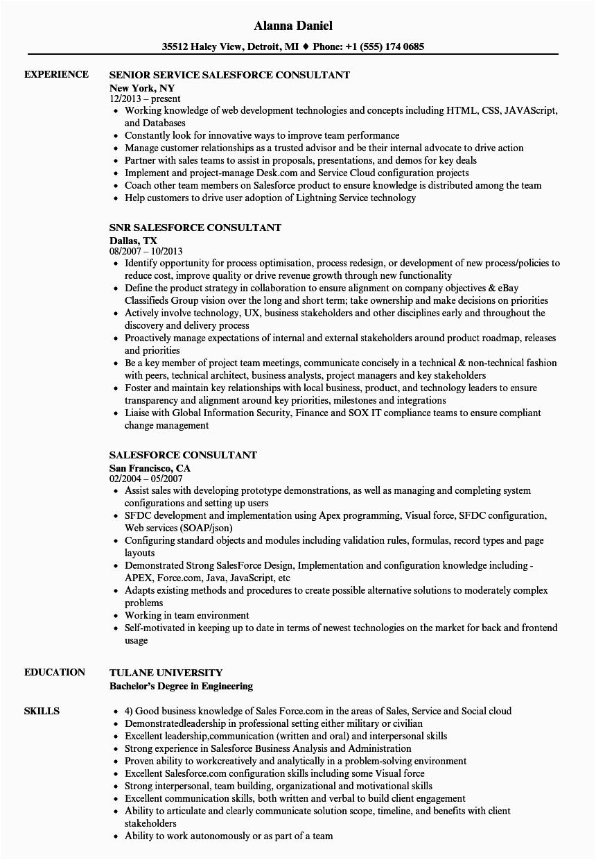 Sample Resume for Experienced Salesforce Developer Salesforce Cpq Developer Resume