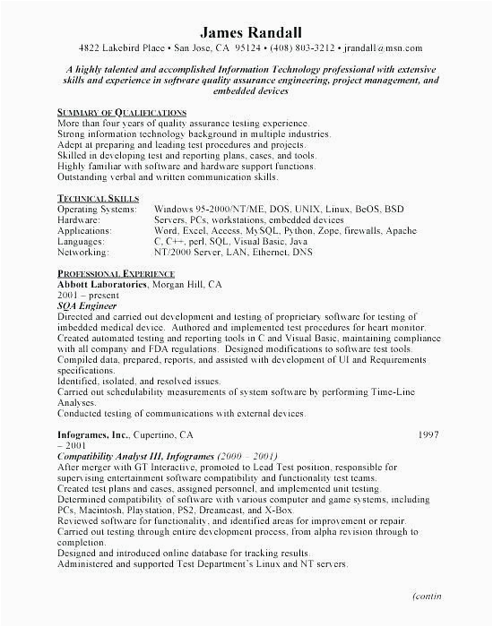 Sample Resume for Experienced software Test Engineer Pin On Cv Examples Engineer