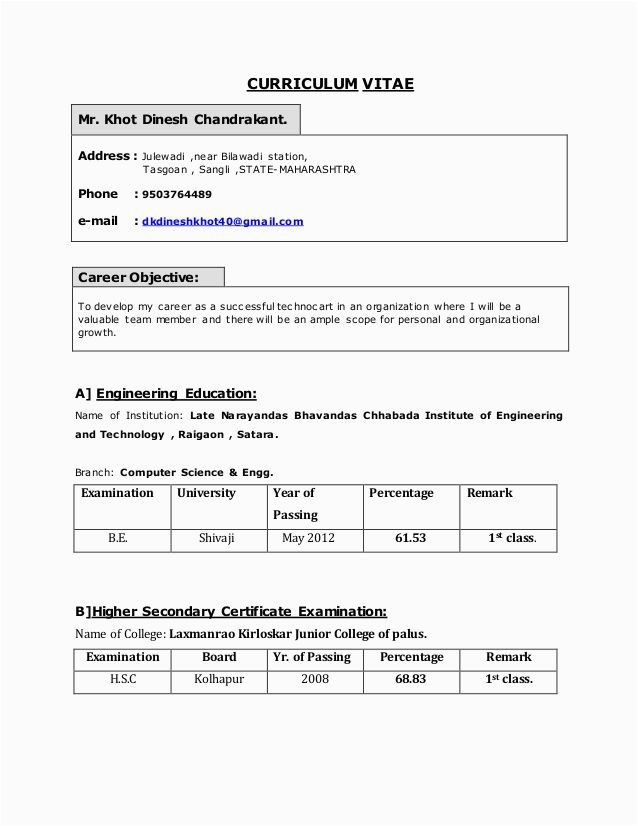 Sample Resume for Net Developer with 1 Year Experience 1 Year Experience Cv Template 2 Cv Template