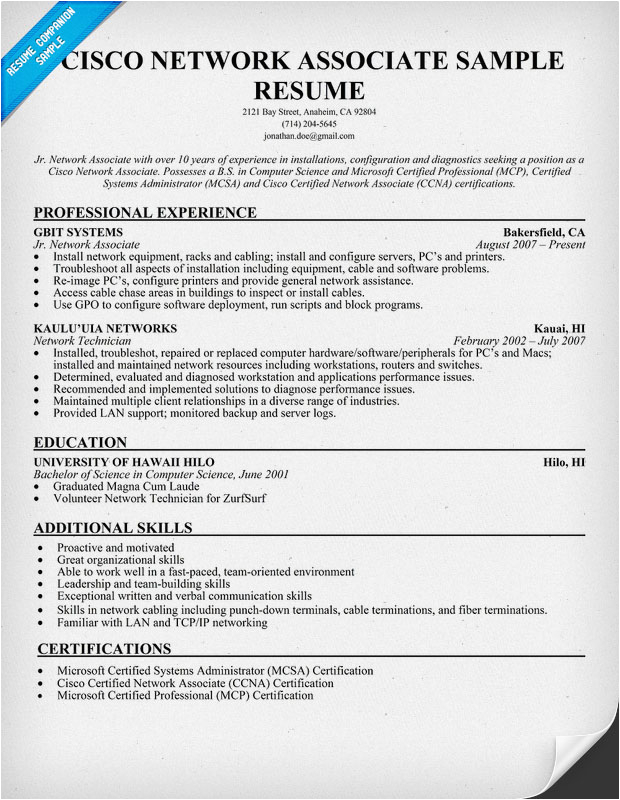 Sample Resume for Network Administrator Fresher System Administrator Fresher Resume format Finder Jobs