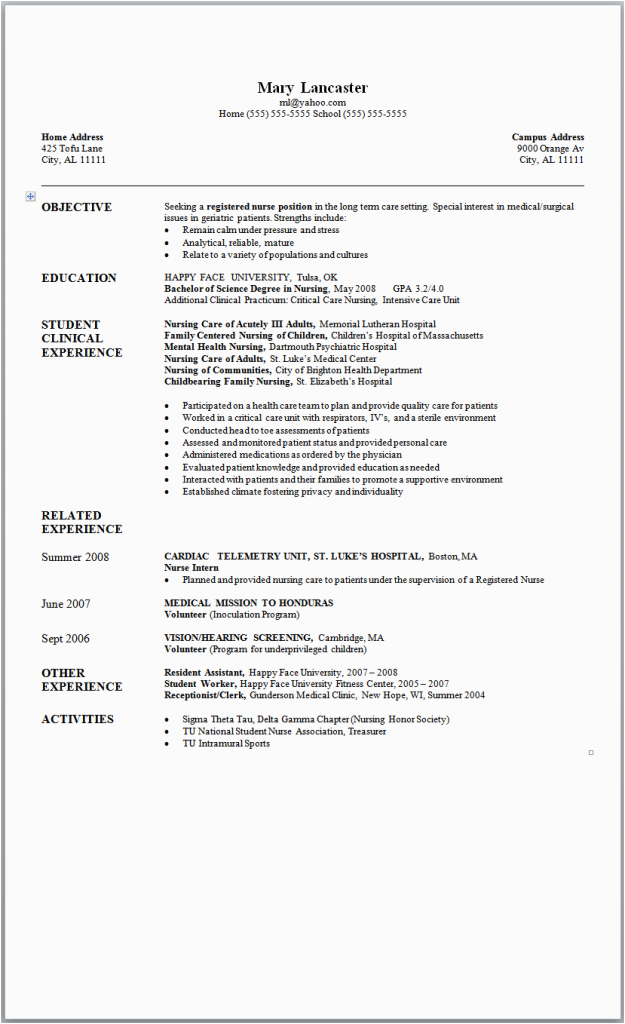 Sample Resume for New Graduate Lpn Nurse Sample Resume New Graduate Lpn Nurse Lpn Resume & Job