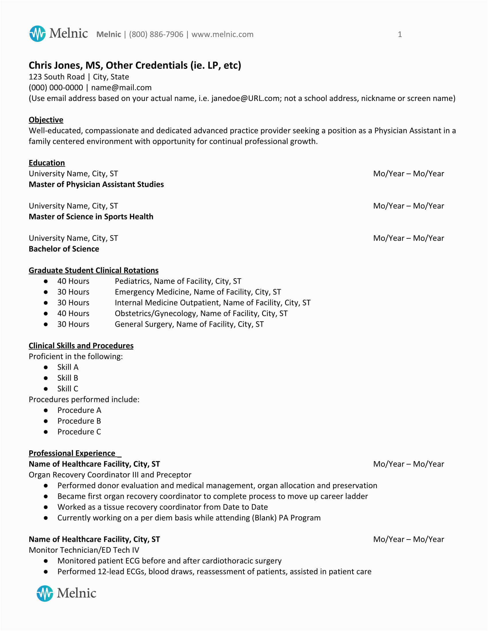 Sample Resume for New Job Seekers Physician assistant Sample Resume for Job Seekers Melnic