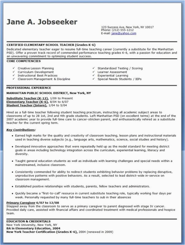 Sample Resume for New Teacher Applicant Free Sample Resume for Teachers
