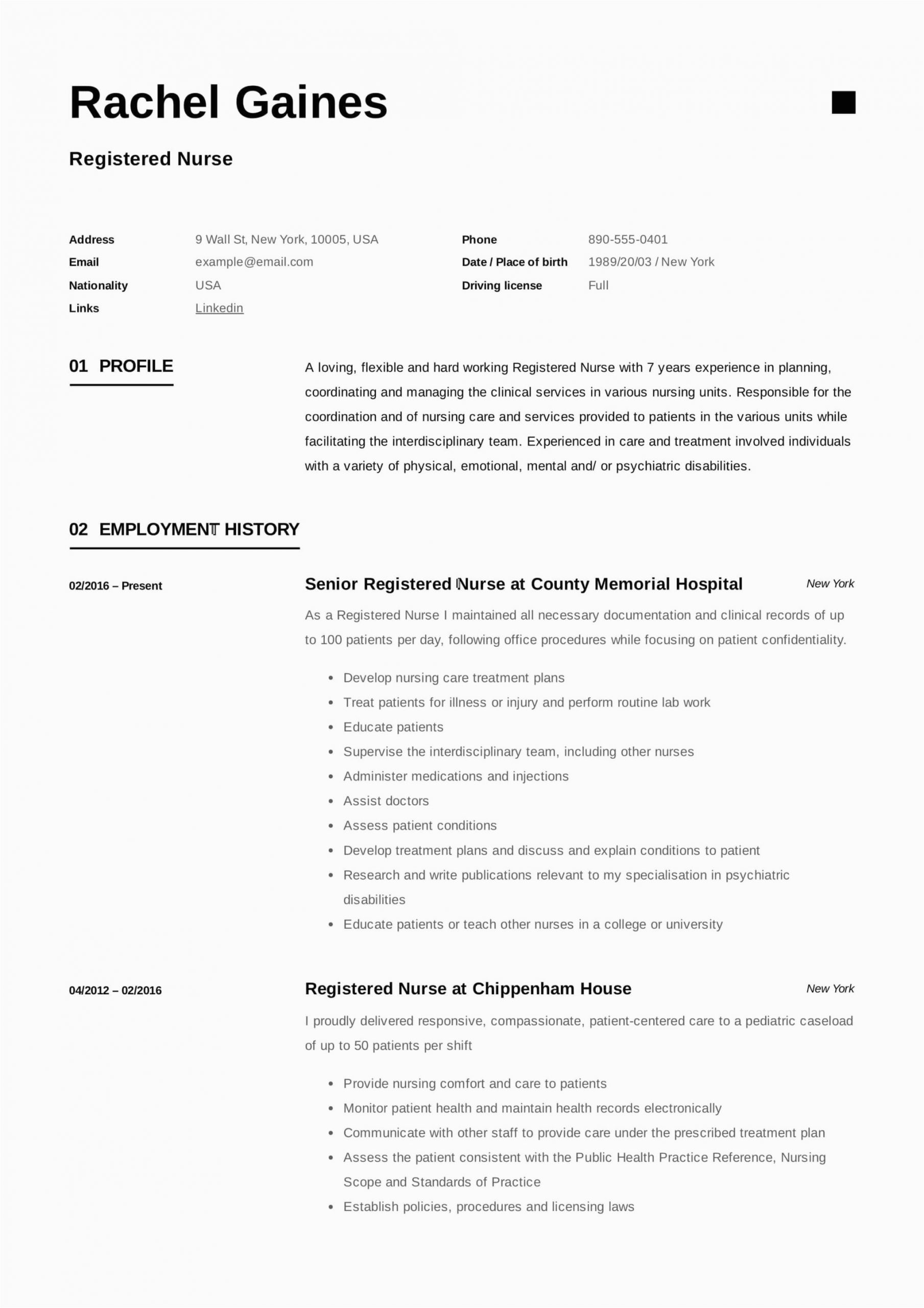 Sample Resume for Newly Registered Nurses Registered Nurse Resume Sample & Writing Guide