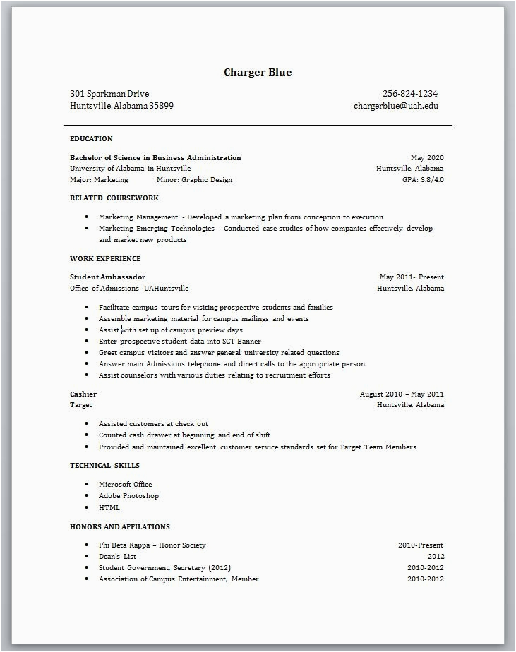 Sample Resume for No Experience Applicant Resume Template for College Students with No Experience