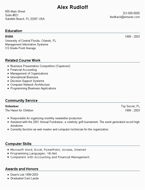 Sample Resume for No Work Experience College Student Resume format Resume format for College Students with No