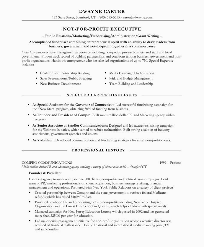 Sample Resume for Non Profit organization 18 Best Images About Non Profit Resume Samples On