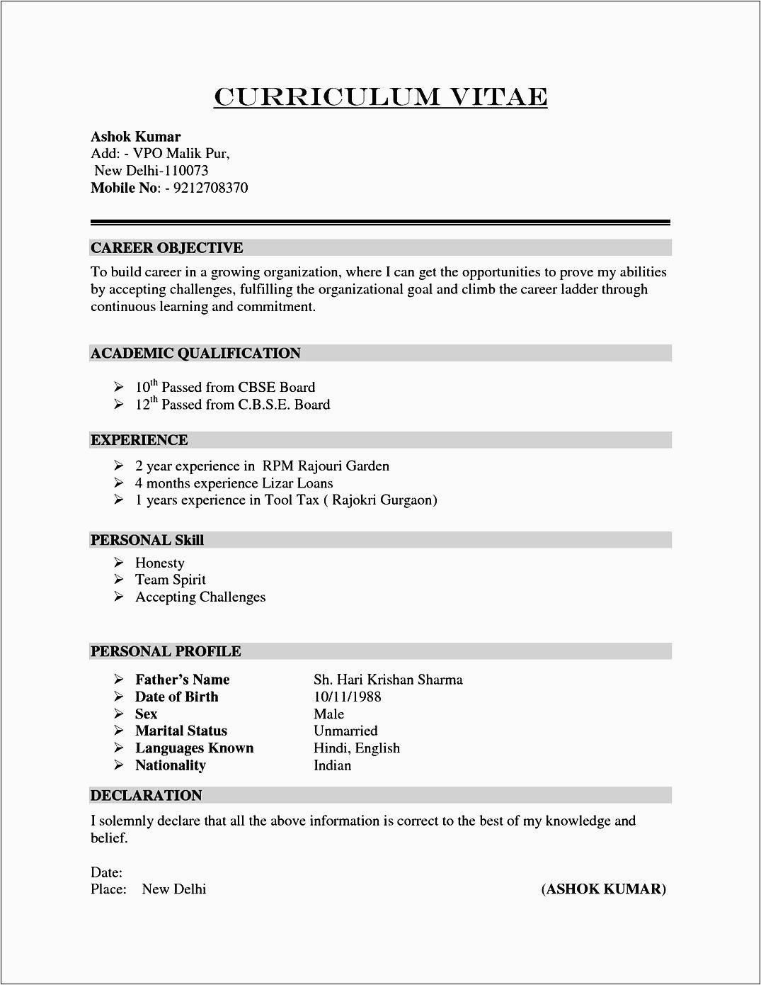 Sample Resume for Ojt It Students Sample Resume format for Ojt Students Letter Flat
