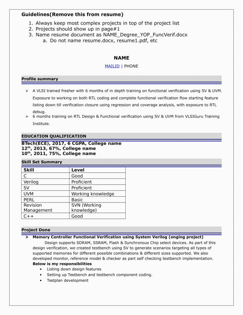 Sample Resume for Vlsi Verification Engineer Vlsi Physical Design Engineer Resume Finder Jobs