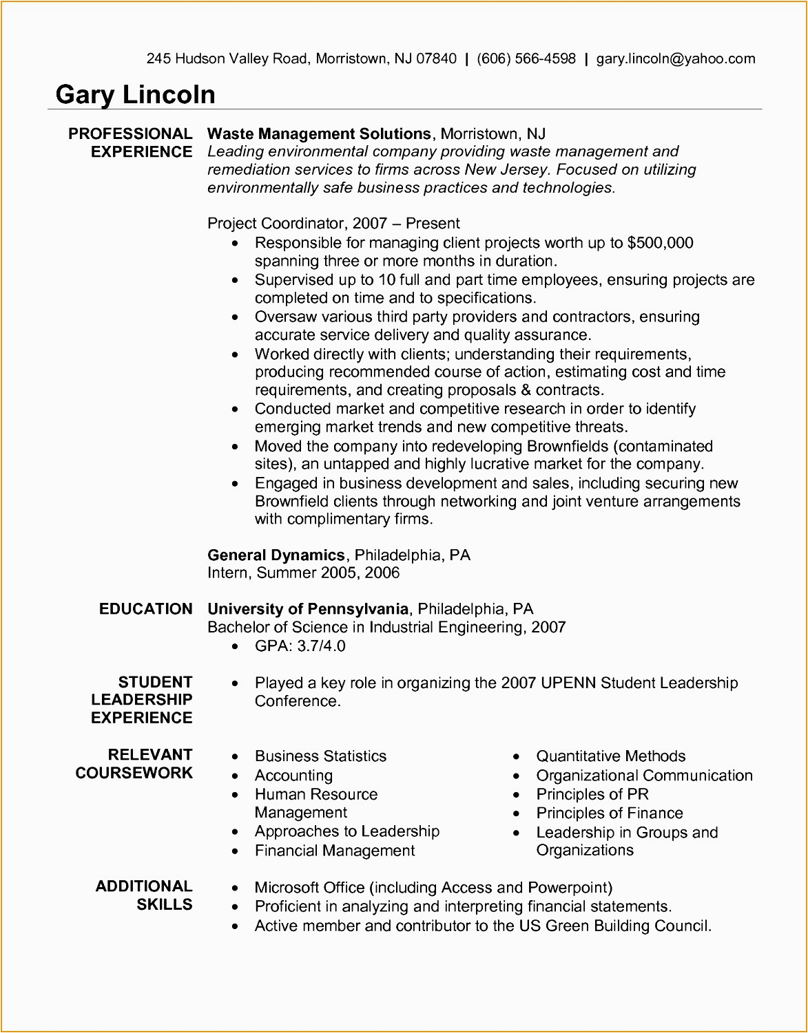 Sample Resume for Waste Management Job 9 Manufacturing Engineer Resume Free Samples Examples