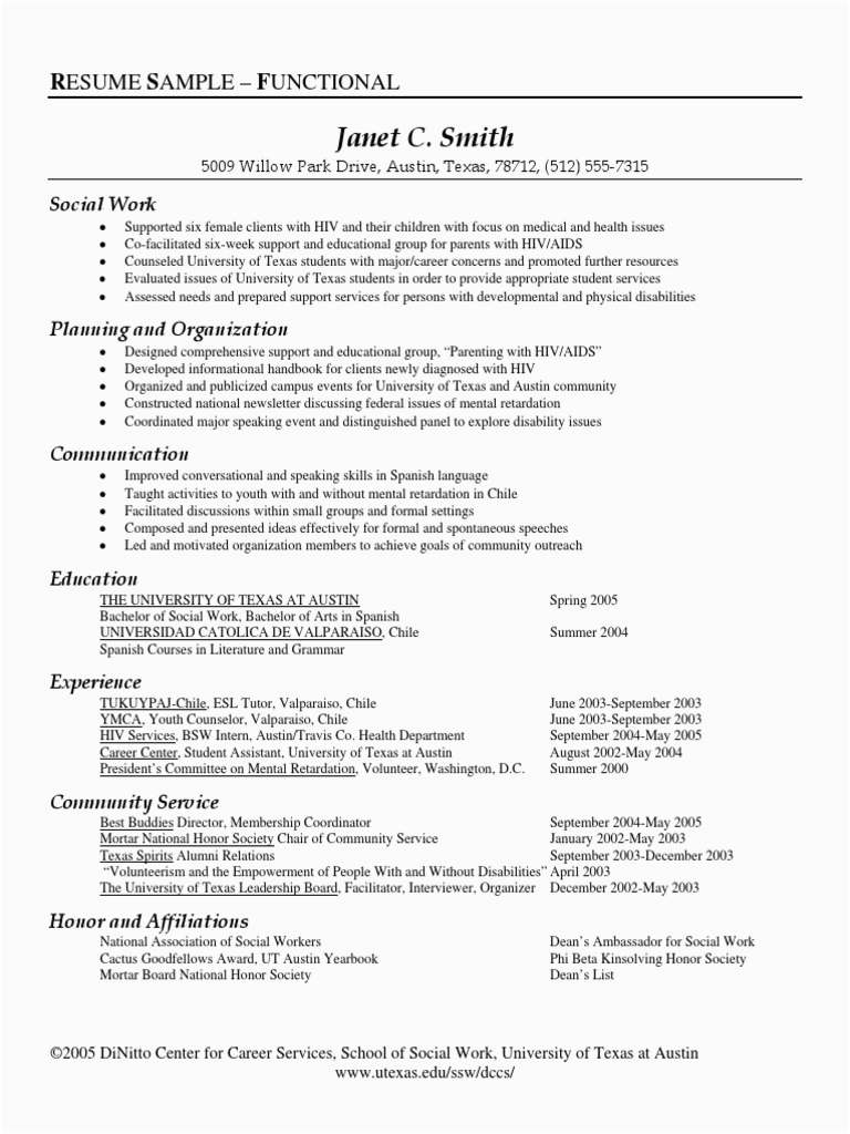 Sample Resume for Working with Developmental Disabilities Resume Sample – social Work Pdf