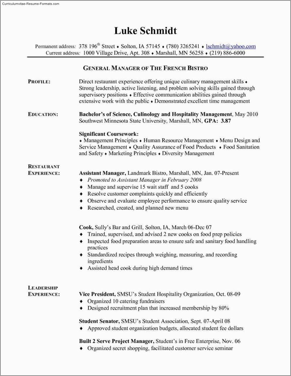 Sample Resume format for Indian Cook Line Cook Resume Template