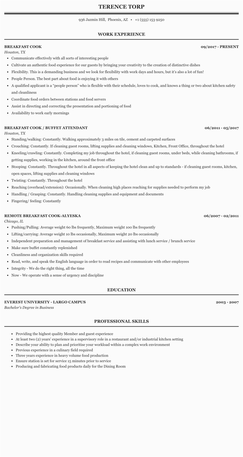 Sample Resume format for Indian Cook Sample Resume for Chef Cook Best Resume Examples