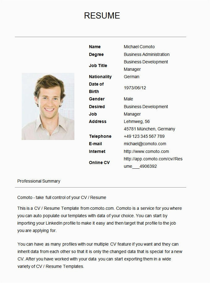 Simple Resume Sample for Job Application Resume Sample for Job Application Download