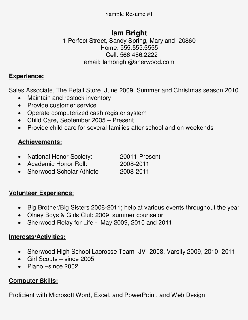 Simple Sample Resume for High School Student High School Student Sample Resume Main Image High School