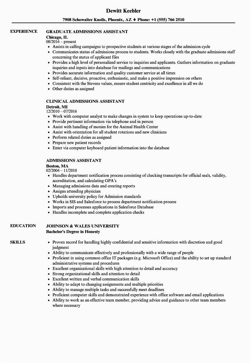 Assistant Director Of Admissions Resume Sample Director Admissions Resume Best Admissions assistant