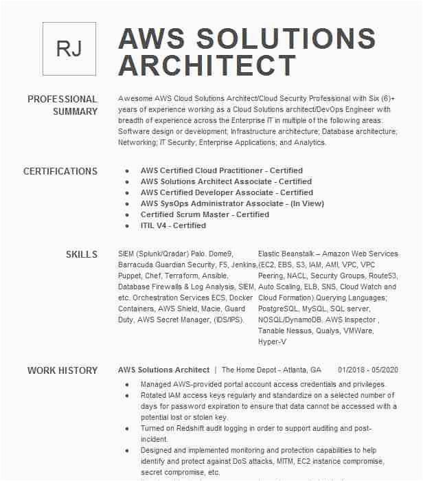 Aws Certified solutions Architect Resume Sample Aws solution Architect Resume Example Onmax solutions