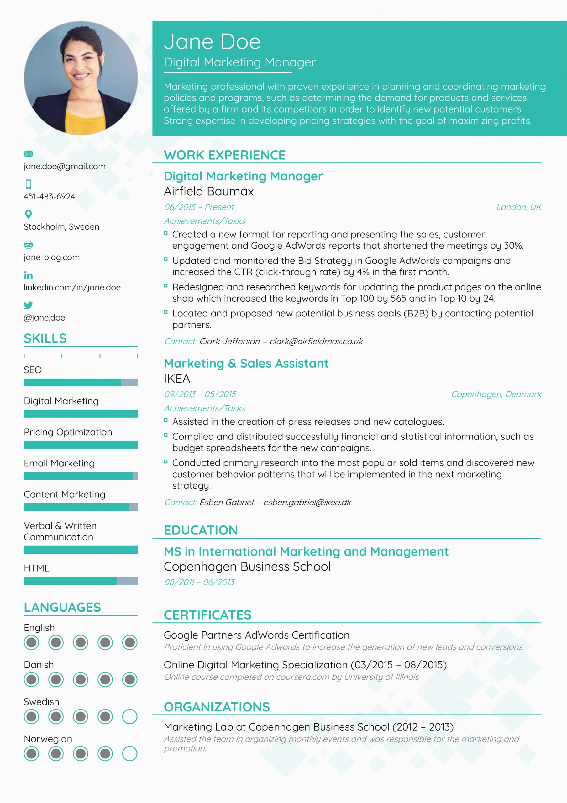 Best Sample Resume format for Experienced Best Resume formats for 2020 [3 Professional Templates]