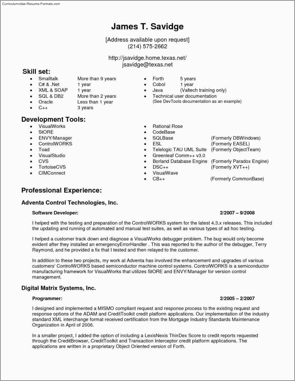 Best Sample Resume format for Experienced Experienced Resume Templates