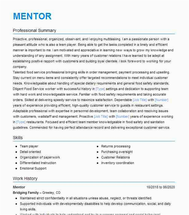 Boys and Girls Club Resume Sample Mentor Resume Example Boys and Girls Club El Paso Texas