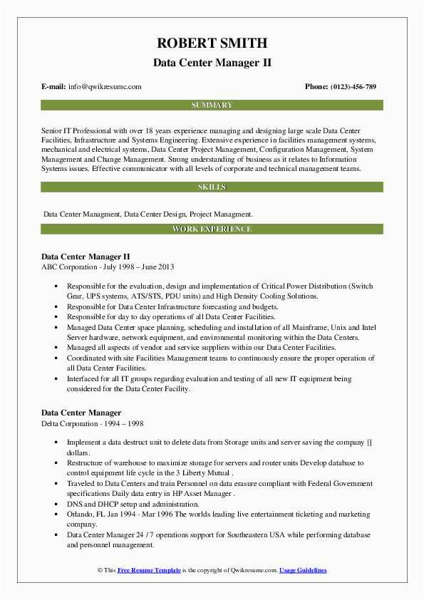 Data Center Project Manager Resume Sample Data Center Manager Resume Samples Data Center Project Manager Resume Sample Data Center Manager Resume Samples