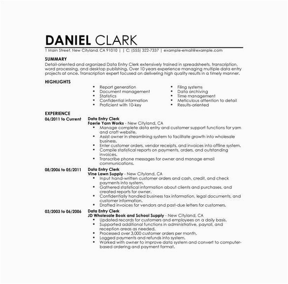 Data Entry Operator Resume Sample In Word Data Entry Resume Template 13 Free Word Excel Pdf
