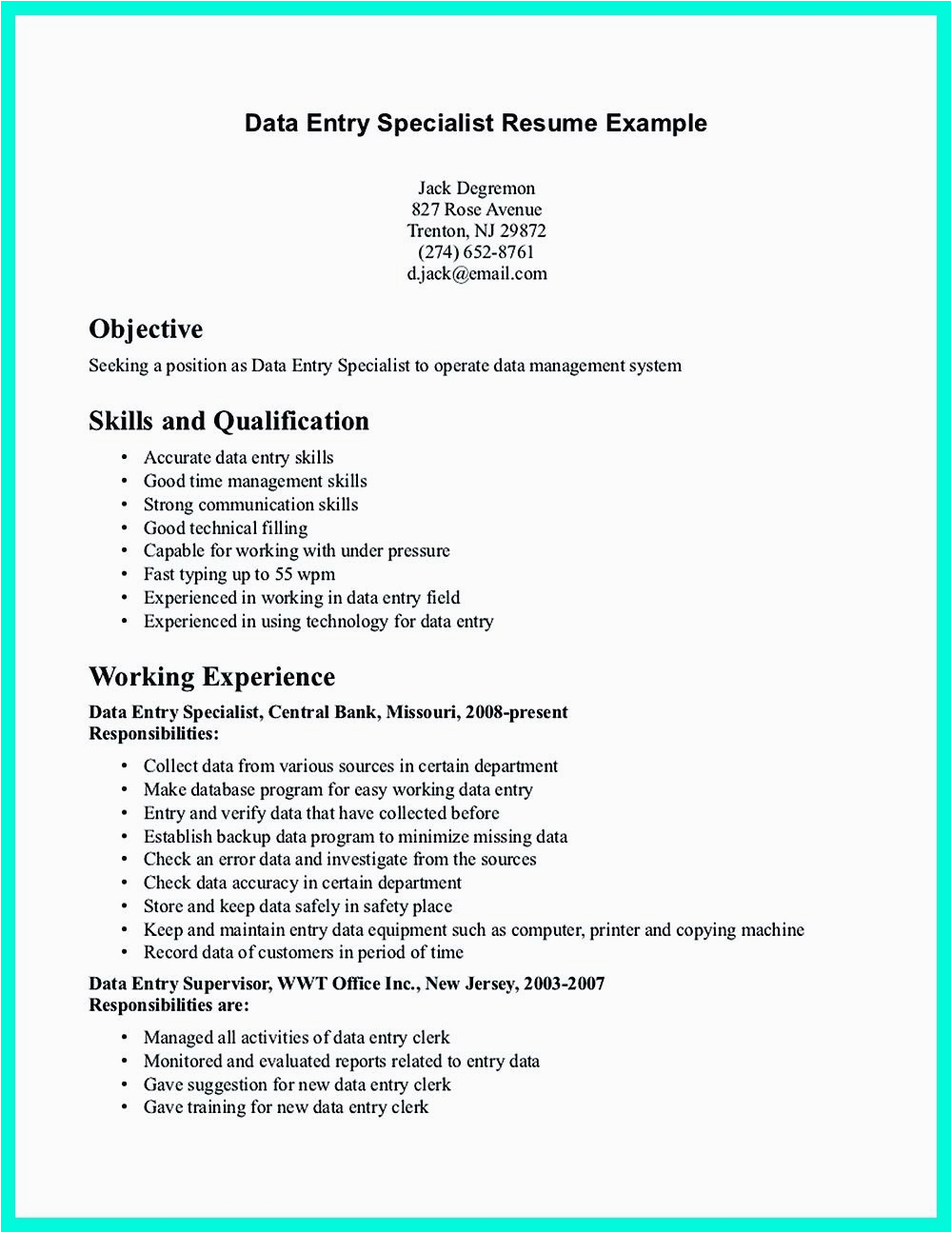 Data Entry Resume Sample with No Experience Pdf Your Data Entry Resume is the Essential Marketing Key to