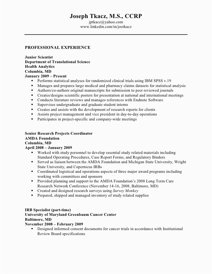 Detailed Resume Sample with Job Description Detailed Resume