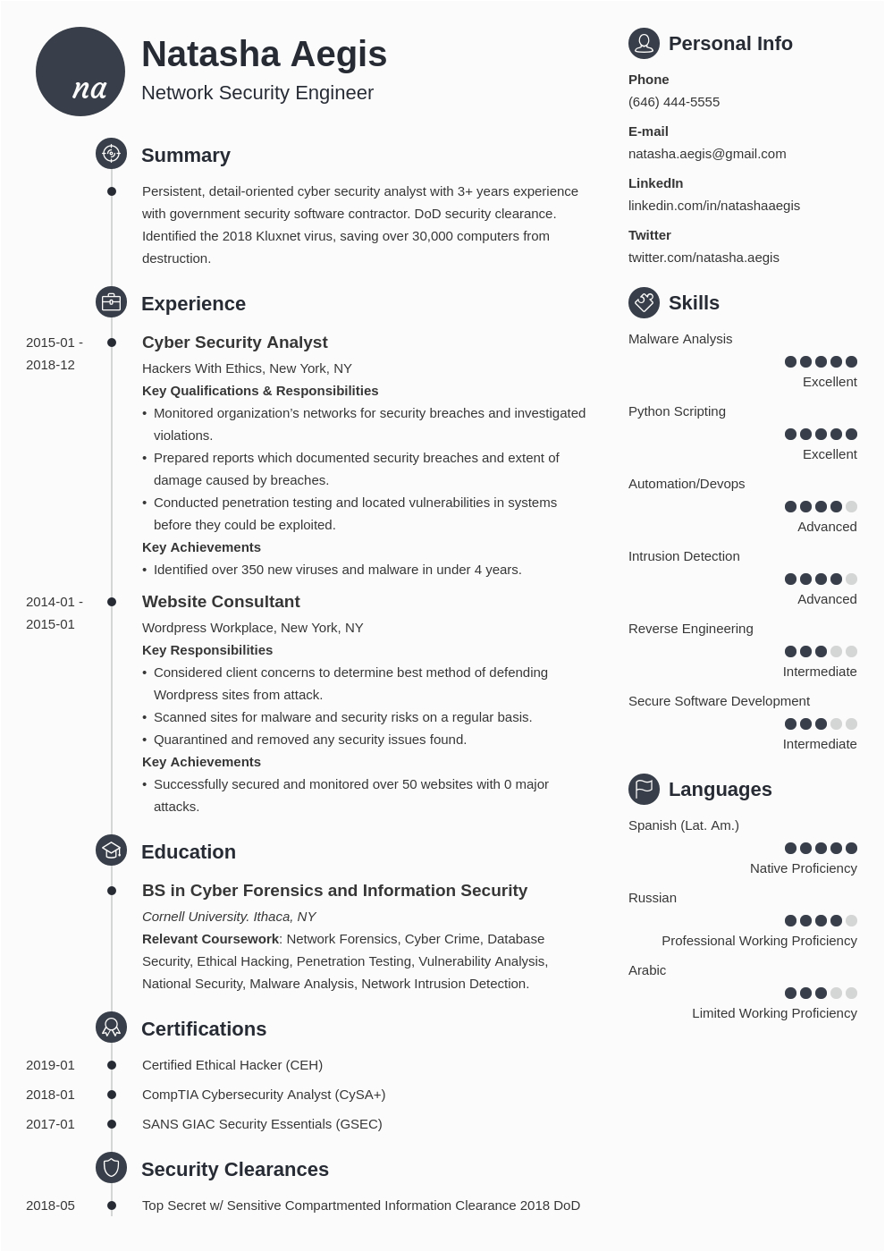 Entry Level Cyber Security Resume Sample Cyber Security Resume Sample [also for Entry Level Analysts]