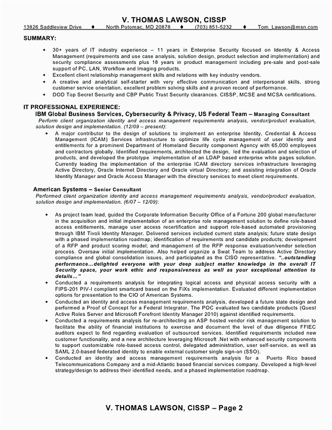 Identity and Access Management Sample Resume Identity and Access Management Resume