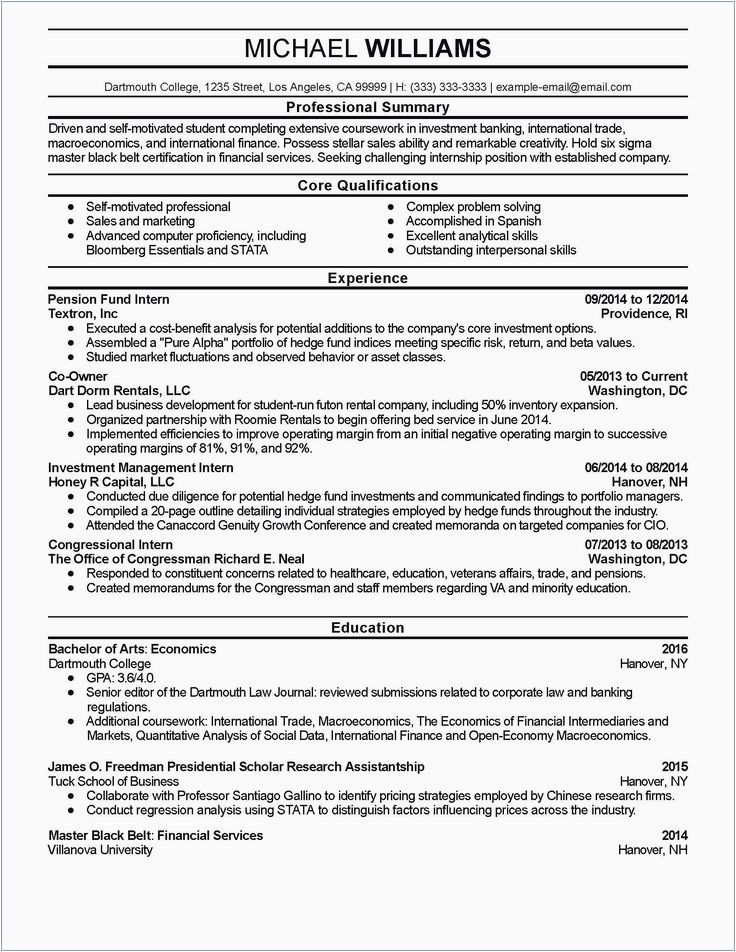 Investment Banking Business Analyst Sample Resume 32 Unique Sample Investment Banking Resume In 2020