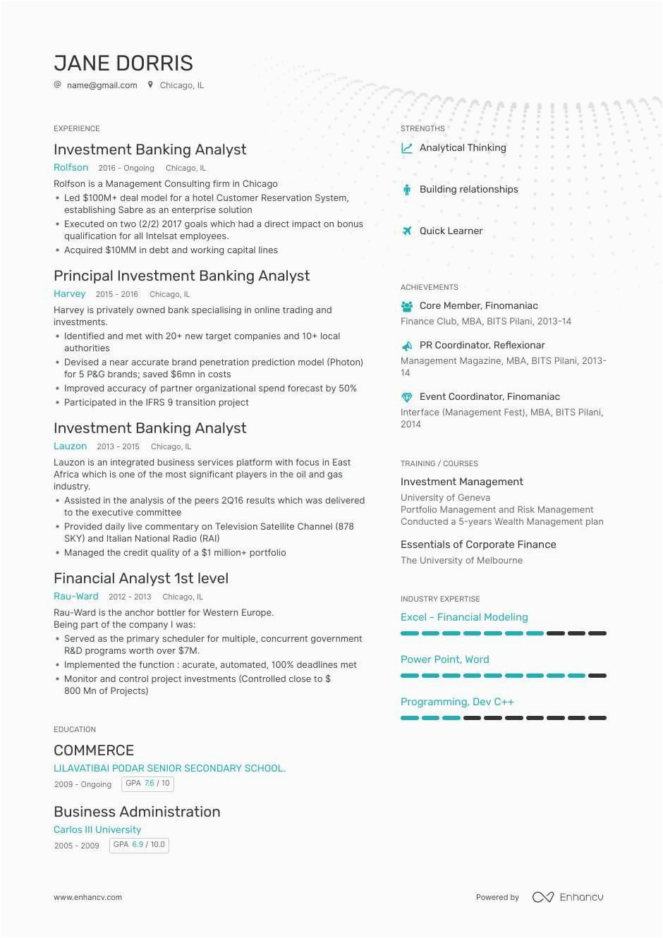 Investment Banking Business Analyst Sample Resume Investment Banking Analyst Resume 8 Step Ultimate Guide