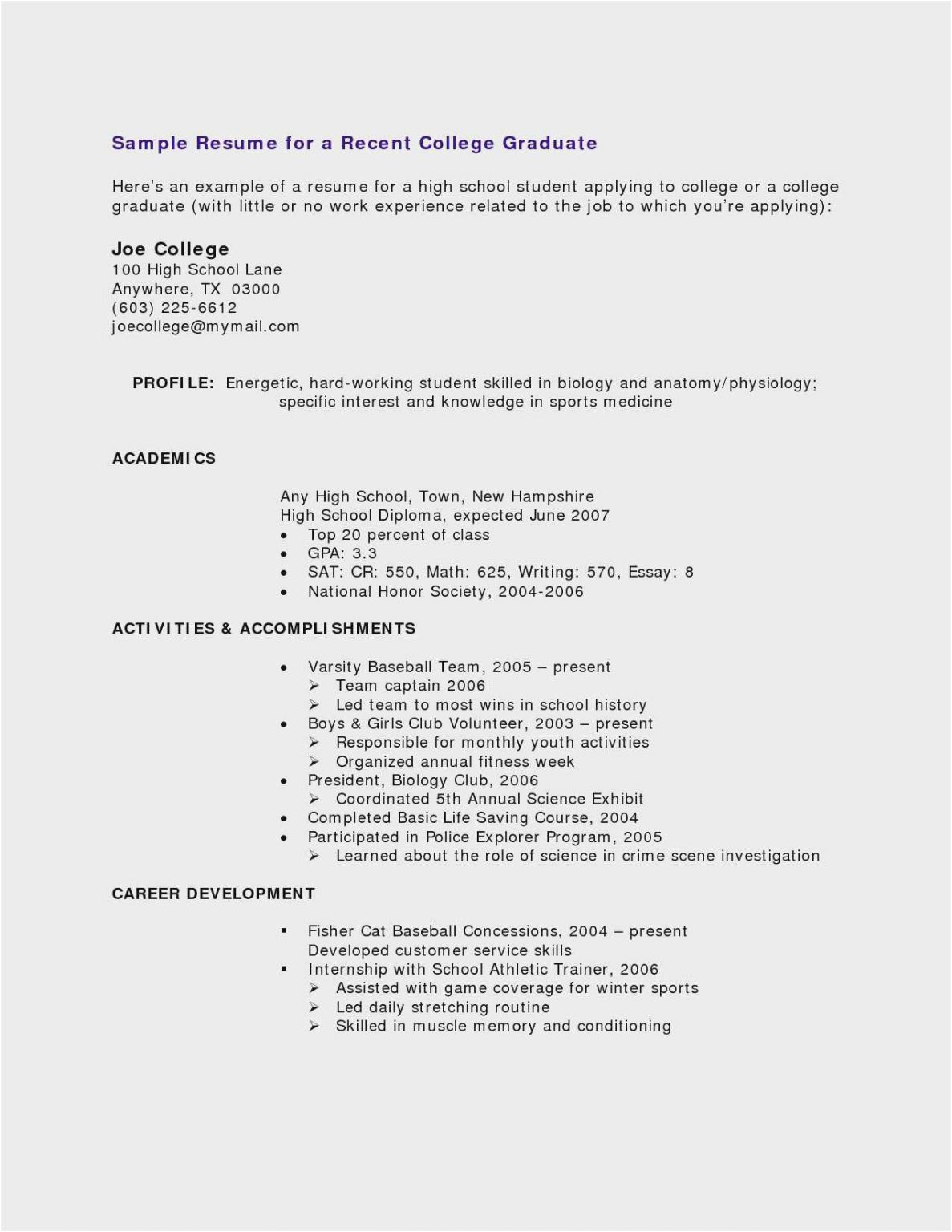 Professional Summary for Resume No Work Experience Sample Professional Summary for Resume No Work Experience Example