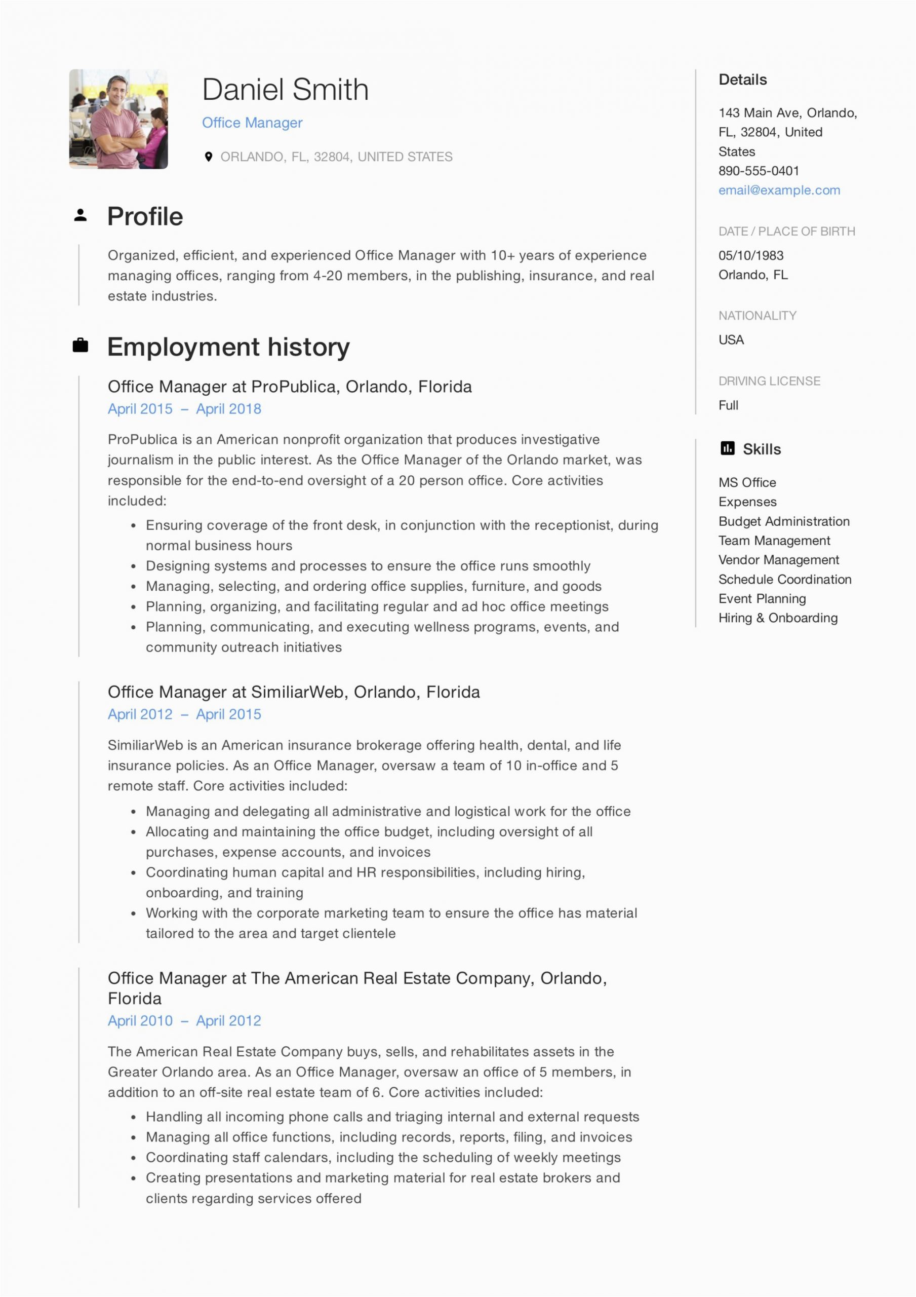 Professional Summary Resume Sample for Manager Fice Manager Resume & Guide 12 Samples Pdf