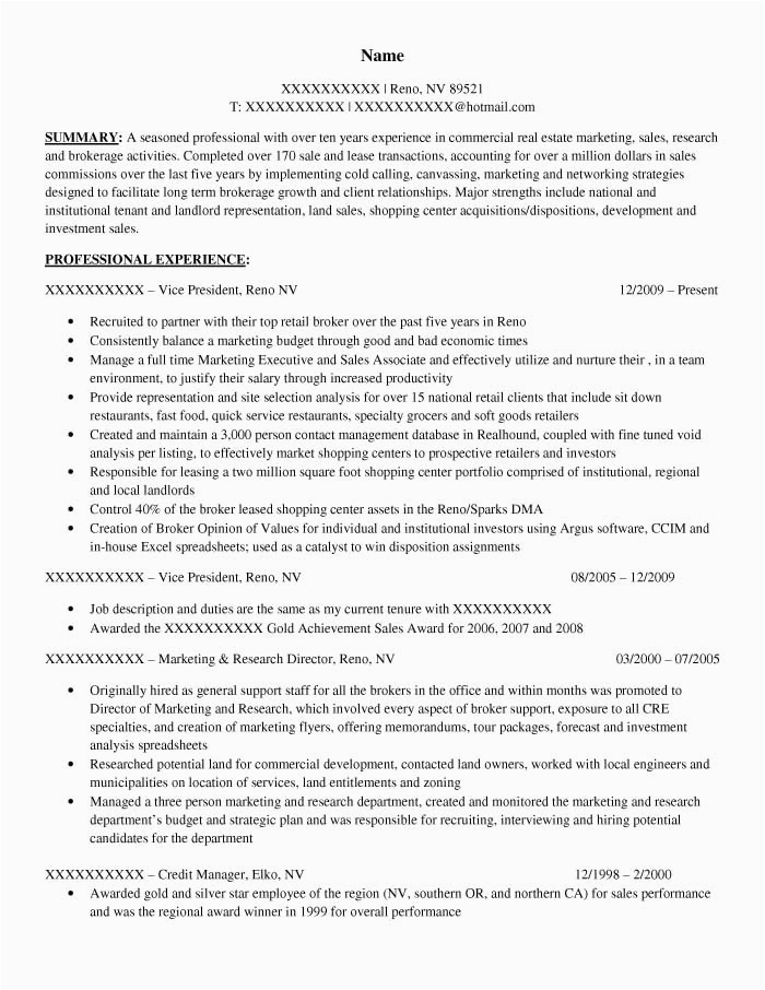 Real Estate Development Manager Resume Sample Good Resume Examples for All Careers