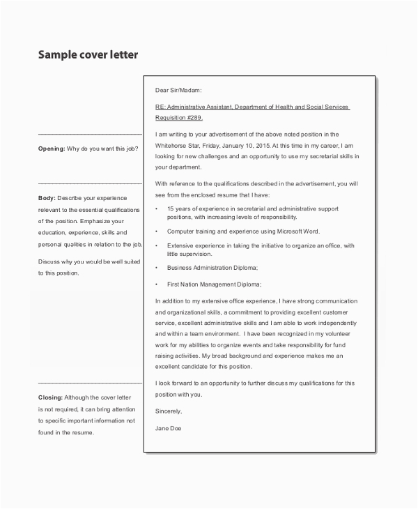 Resume Cover Letter Sample It Professional Free 7 Professional Cover Letter Samples In Pdf